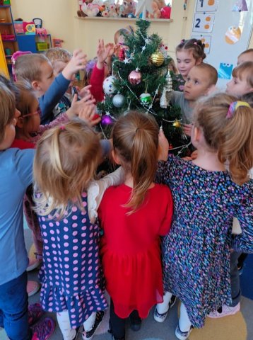 8. Kotki ubierają choinkę