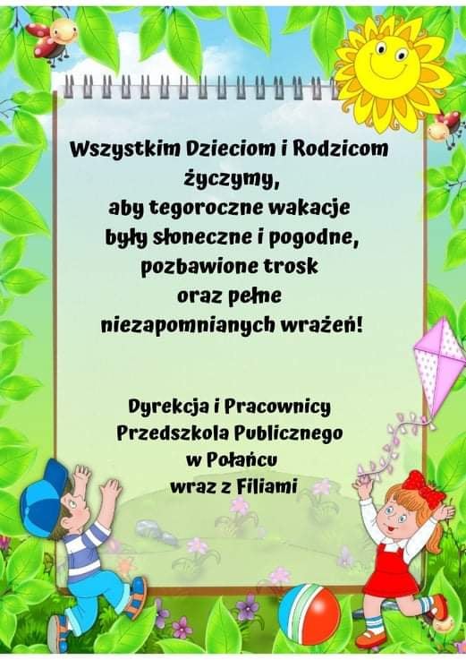Życzenia na wakacje 2021